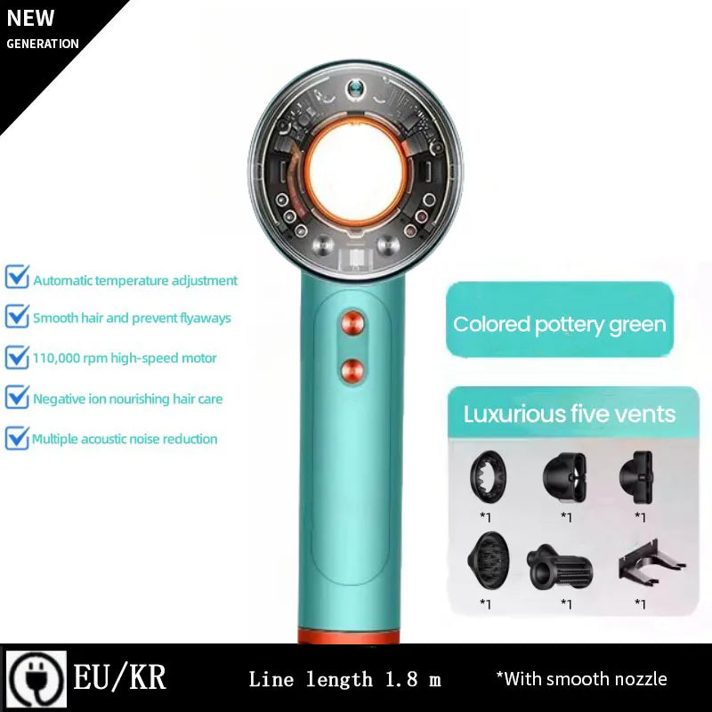 Super Hair Dryer Leafless High Speed Negative Ion Hair Care 160000RPM Fas Dry 220V Super Home Hair Salon Blow Dryer