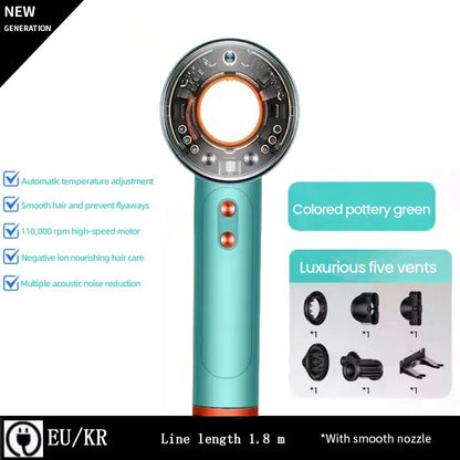 Super Hair Dryer Leafless High Speed Negative Ion Hair Care 160000RPM Fas Dry 220V Super Home Hair Salon Blow Dryer