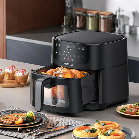 7L Smart Air Fryer Without Oil Large Capacity LED Touch Screen Window Visualization Airfryer Kitchen appliance Home-appliance