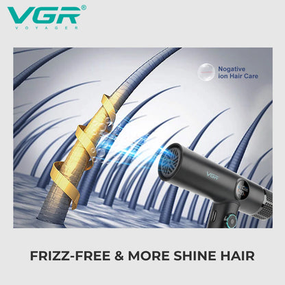 VGR Hair Dryer Professional Hair Dryer BLDC Motor Hair Styling Blow Dryer Machine 110000 RPM Negative Ion Salon Air Blower V-401