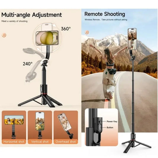 Magnetic Selfie Stick Tripod For Mobile Phone Video Recording Phone Tripod Stand Holder With Bluetooth Remote Phone Photography