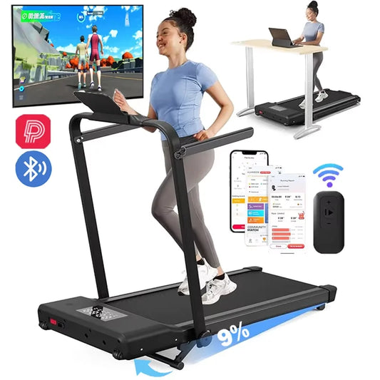 Hot Walking Pad Treadmill with 9% Incline Under-Desk for Home/Office 37.4inch Belt LCD Display Portable Foldable Safety Armrest Merit Sell