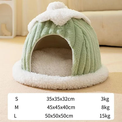New Winter Pet House Dog Soft Nest Kennel Cozy Sleeping Warm Cave Cat Dog Kitty Basket Cats Bed For Small Medium Dogs Cats