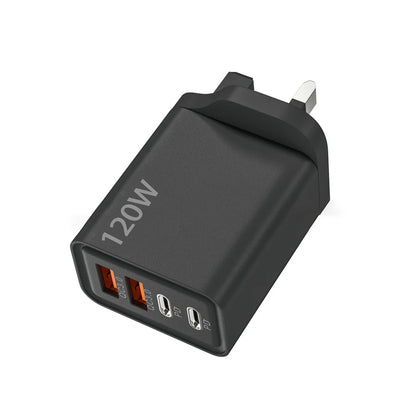 Total 120W USB Fast Charger 4 Ports PD Type C Quick Charge 3.0 Charger For iPhone 15 14 Samsung Xiaomi EU/US Plug Power Adapter