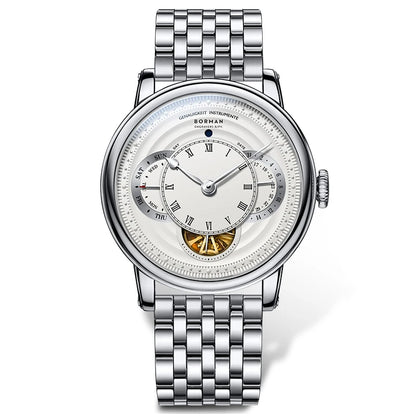 BORMAN Design Luxury Men Automatic Wrist Watch Skeleton Dial Genuine Leather Strap Sapphire Crystal Glass Automatic Watch