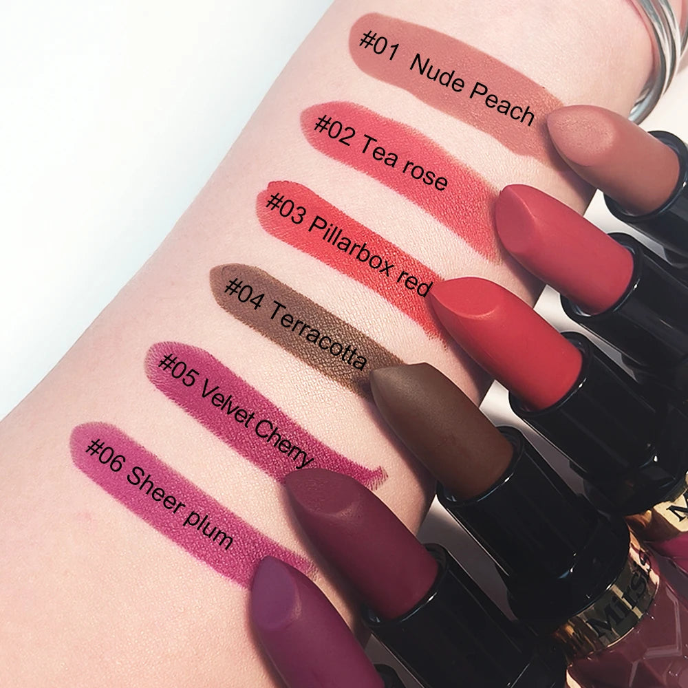 Silky Matte Velvet Nude Peach Lipstick Waterproof Long Lasting Natural Lip Stain Not Easy Fade Lip Balm Women Lip Stick Cosmetic