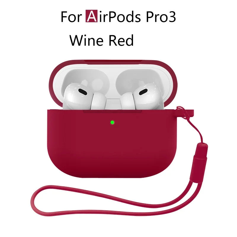 For AirPods Pro 3 2025 Case Silicone Protector for airpods Pro Front LED Visible Pro 2 Case cover with Lanyard for airpods pro 2