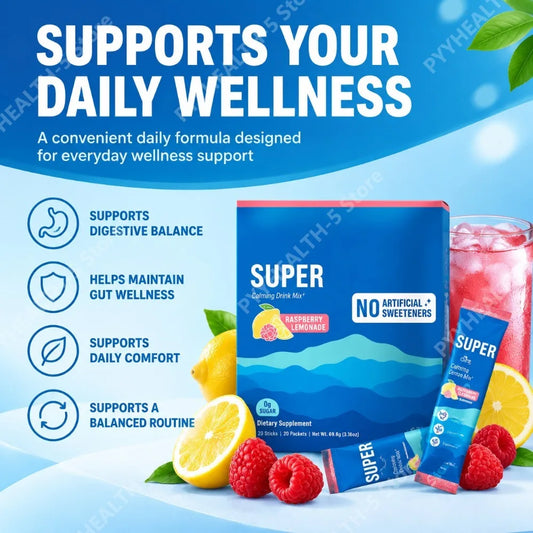 Powdered Drink Mix, Cortisol Reducer and Sleep Aid Supplement L Theanine Magnesium Glycinate, Vitamin D 3 No Sugar Non GMO 20 Ct