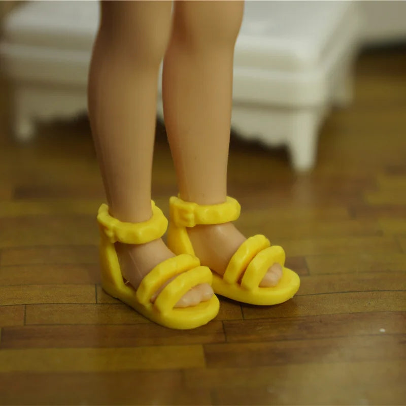 15cm BJD Dolls Shoes Multiple Movable Joints 1/12 3D Simulated Eye Dark Skin Hinge Doll Girl's DIY Dress Up Birthday Gifts Toys