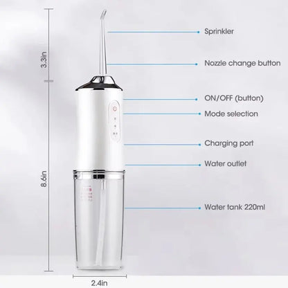 Portable Smart Electric Oral Irrigator Water Flosser 4 Jets 3 Modes Rechargeable Dental Water Jet Irrigator Dental Teeth Cleaner