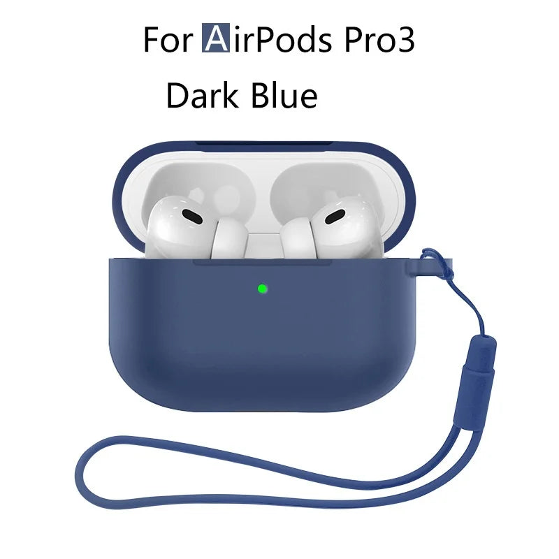 For AirPods Pro 3 2025 Case Silicone Protector for airpods Pro Front LED Visible Pro 2 Case cover with Lanyard for airpods pro 2 - Merit Sell