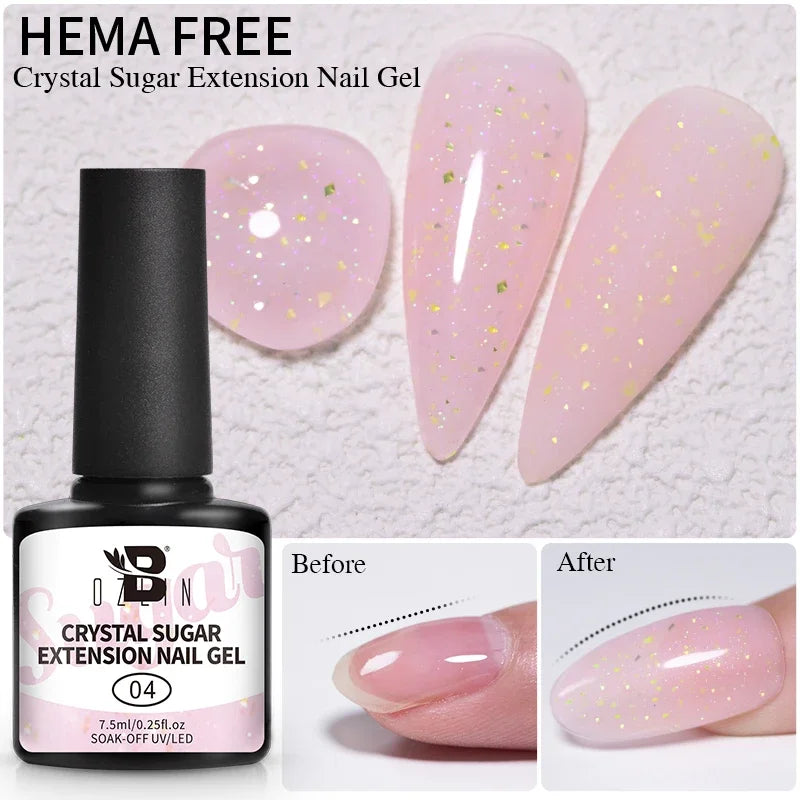 AWStorG 15ML Fiber Builder Nail Gel In A Bottle UV Semi Permanent Clear Pink Nail Strengthener Extension Construction Gel