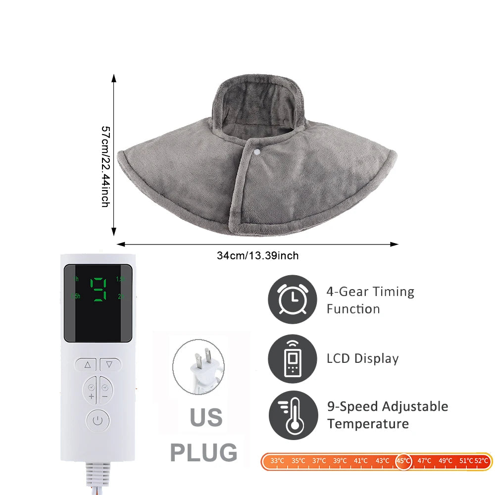 Electric Shoulder Neck Heating Pad Winter Back Warming Blanket 60*90cm Office Home 220/110V Hot Compress Shawl Washable Mat