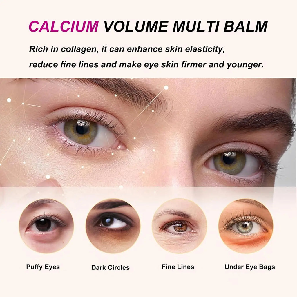 2pcs Calcium Volume Multi Balm Korean Skincare Stick,Face & Eye Cream,Collagen Deep Moisturizing Anti-Wrinkle for Pre Makeup