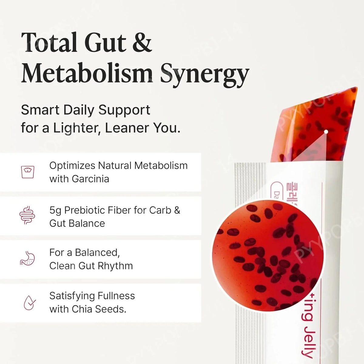 Pomegranate Flavored Wellness Jelly with Garcinia Cambogia Chia Seed Dietary Supplement 10 Sticks  Non-GMO Gluten Free