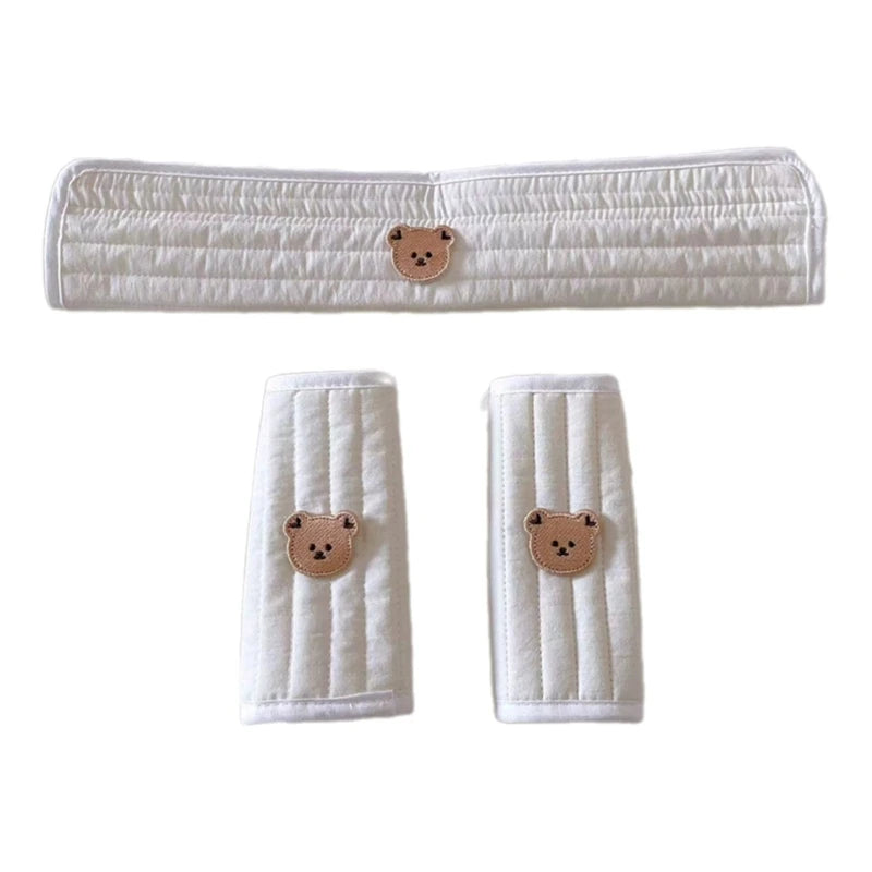 Baby Stroller Armrest Cover Protector Universal Stroller Handlebar Sleeve Cover Seat Belt Shoulder Cover Stroller Burp Cloths