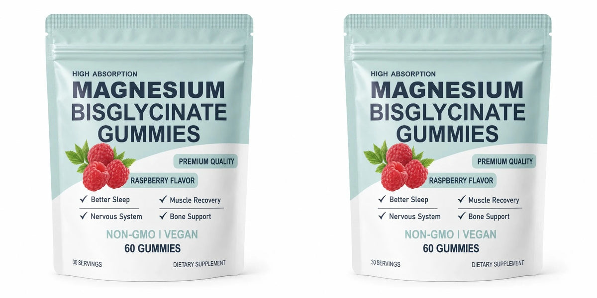 Magnesium Bisglycinate Gummies for Adults 400mg High Absorption for Sleep Nervous System Health Muscle Recovery Bone Health 60ct