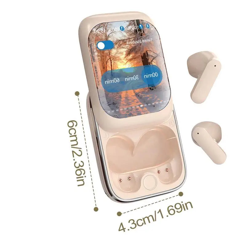 Smart LED Touch Screen Slider Wireless Blue tooth Headset Color Screen Display Noise Reduction Game Mode Switches