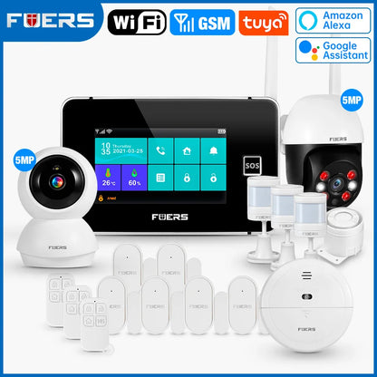 FUERS G60B smart home alarm system with 4.3-inch TFT touchscreen, WiFi and GSM connectivity