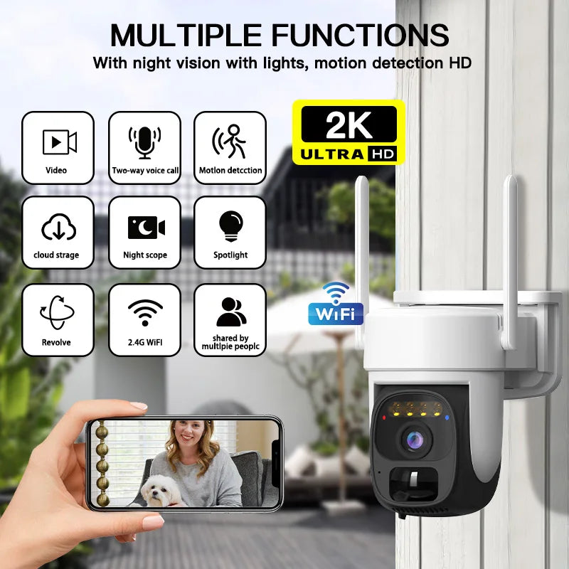 SZSINOCAM Wireless Solar-Powered Camera Single-Lens WiFi Pan-Tilt Camera Outdoor Video Surveillance Camera with Built-in Battery