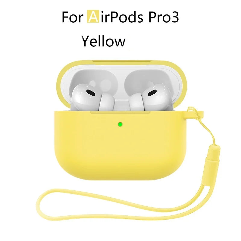 For AirPods Pro 3 2025 Case Silicone Protector for airpods Pro Front LED Visible Pro 2 Case cover with Lanyard for airpods pro 2