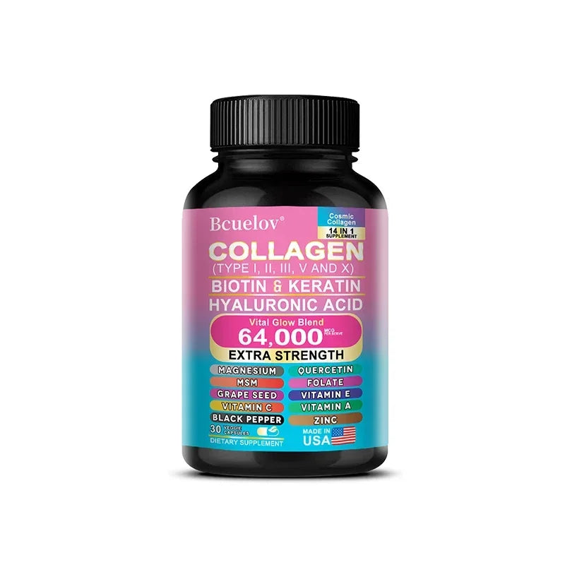 Collagen Peptide Capsules - Hair, Nail, Skin, and Joint Health Supplements, Boosts Energy, Tightens Skin, Antioxidant