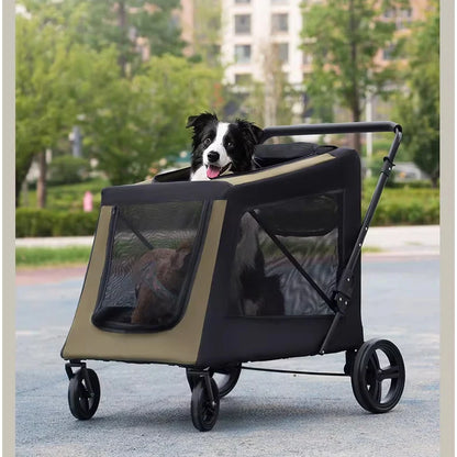 Portable Foldable Multi-functional Scooter for Large Dog Pet Carts Elderly Dog Walkers Convenient Multiple Pet Transport