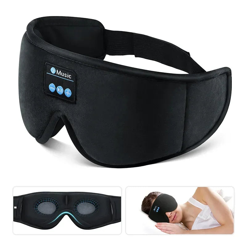 Mask For Sleep Headphones Bluetooth 3D Eye Mask Music Play Sleeping Headphones with Built-in HD Speaker
