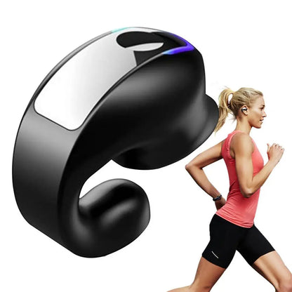 Ear Clip Headphones Waterproof Wireless Earbuds 6Hrs Playback HD Stereo Audio Over-Ear Earphones Built-in Mic For Sports
