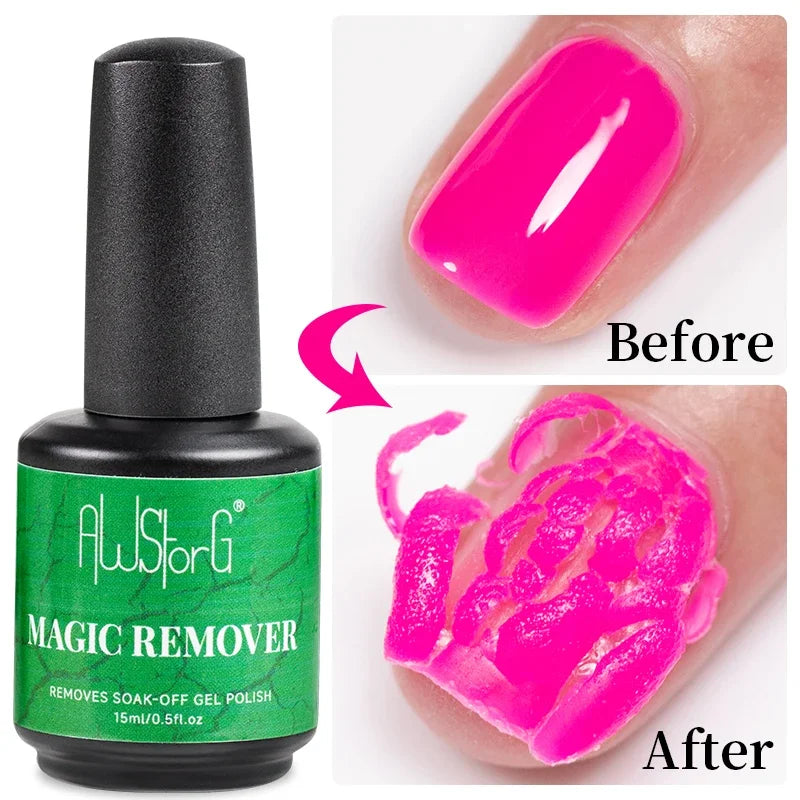 AWStorG 15ML Fiber Builder Nail Gel In A Bottle UV Semi Permanent Clear Pink Nail Strengthener Extension Construction Gel