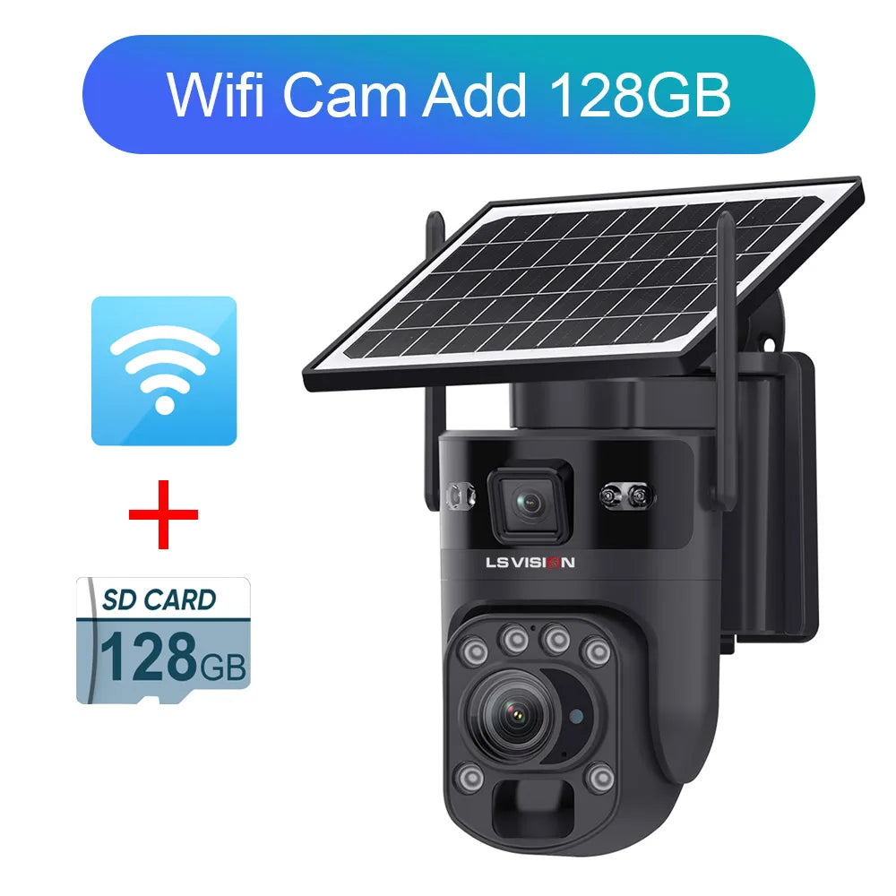 Ubox Camera 12MP 4G Solar Camera Dual Screens Dual Lens 60X Zoom WiFi Surveillance Cameras PTZ PIR Detection Auto Tracking Ubox