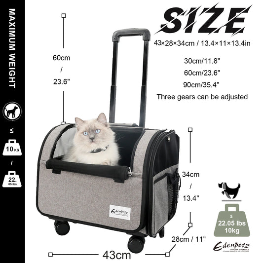Pet Dog Cat Trolley Rolling Luggage 4 Universal Wheels Pet Stroller Animal Travel House Suitcase Pet Wheel Carrier Merit Sell