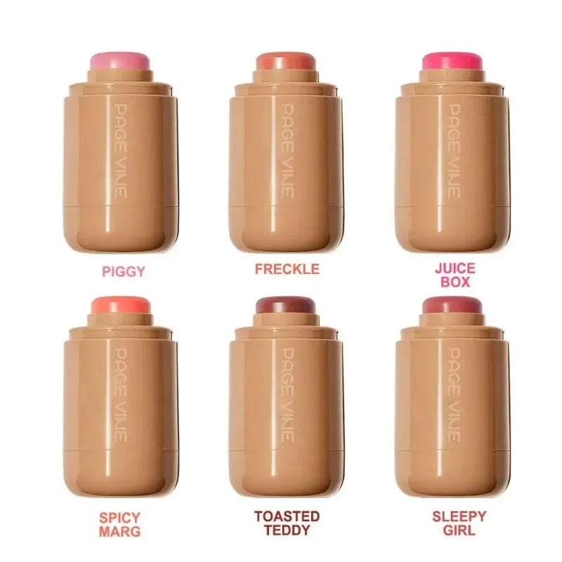 New2025 Blush Stick Cream PAGE VINE Pocket Lip Cheek Pocket Rouge Highlights to Brighten Natural Hydrating Korea Pink Cosmetics