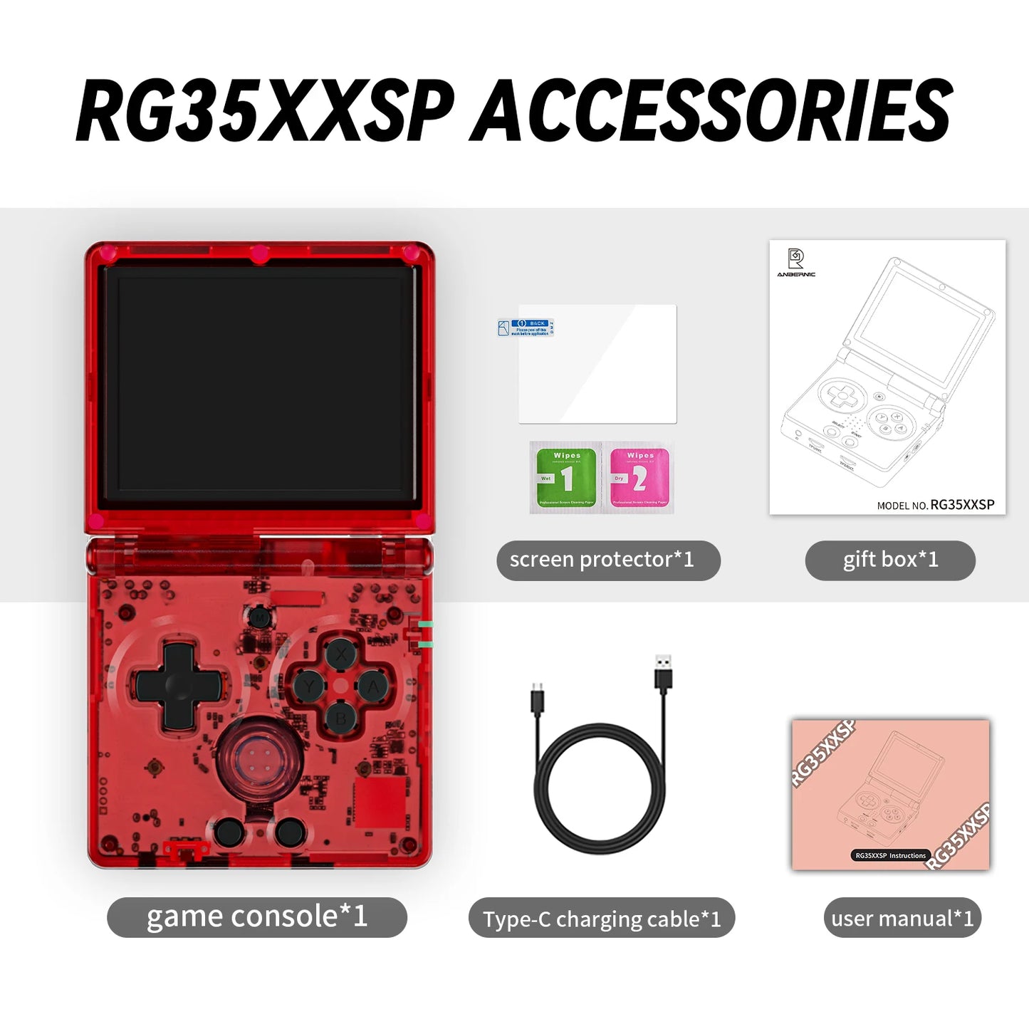 ANBERNIC RG35XXSP Flip Retro Handheld Game Console Linux 64bit WiFi Bluetooth Retro Video Gaming Console Online Play HDMI-TV Out
