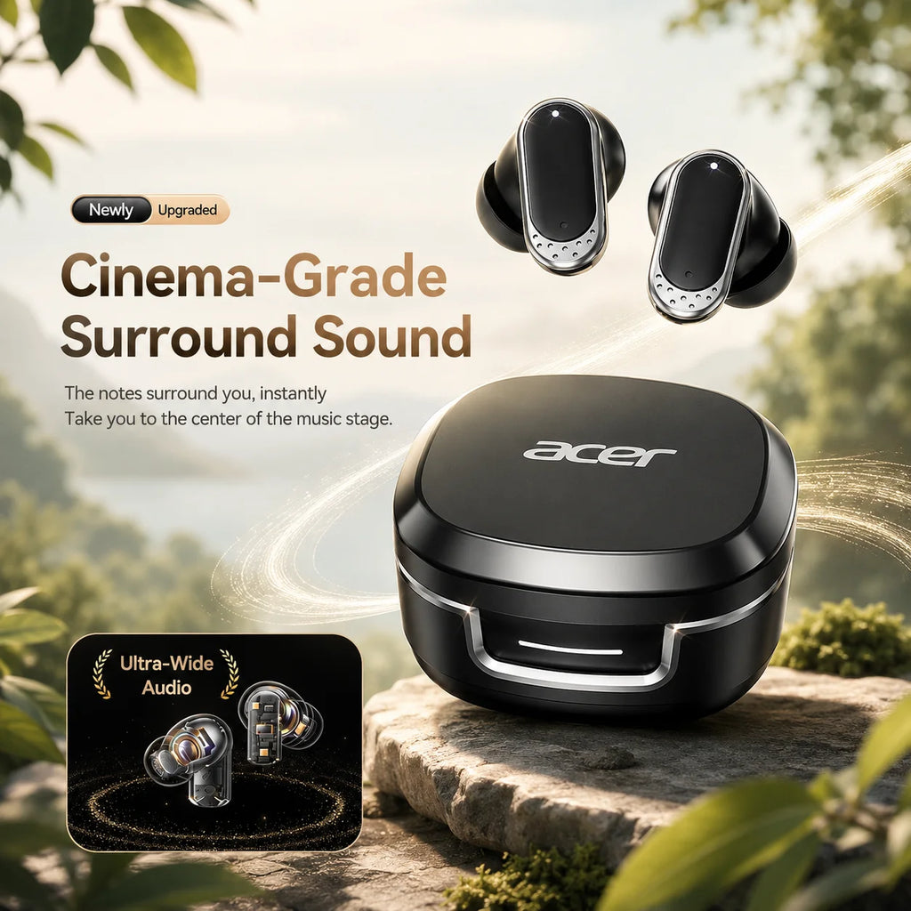 Acer OHR751 In-ear TWS Earbuds Surround Sound Field HiFi Stereo Bluetooth Headphones for Music & Calls