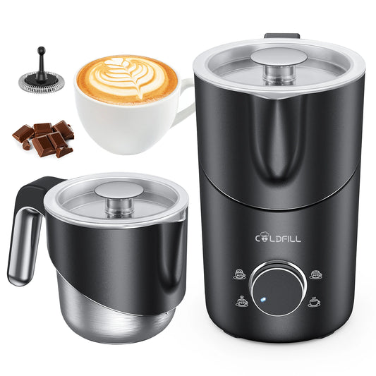 Milk Frother and Steamer, 8-in-1 Electric Frother for Coffee, 400ml Large Capacity Detachable Milk Steamer Dishwasher Safe Merit Sell