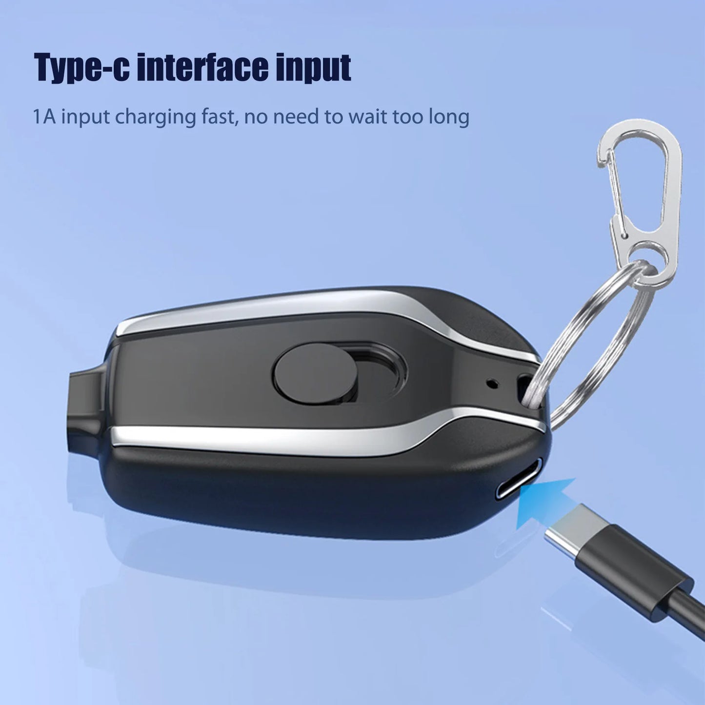 1500mAh Portable Keychain Power Bank Type-C Ultra-Compact Mini Battery Pack Fast Charging Mobile Phone Charger For iPhone Xiaomi