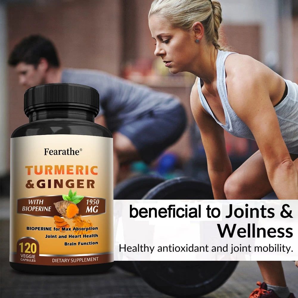 Organic Turmeric Curcumin 1500mg Capsules with Ginger & Black Pepper, Support Joint, Muscle, Digestive & Immune Wellness