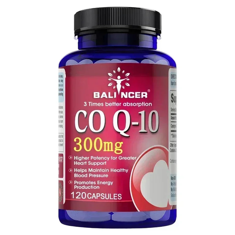 CoQ10 300mg Capsules - Highly Absorbable Antioxidant, Cardiovascular Heart Energy Support, Vegan, Non-GMO, Gluten-Free