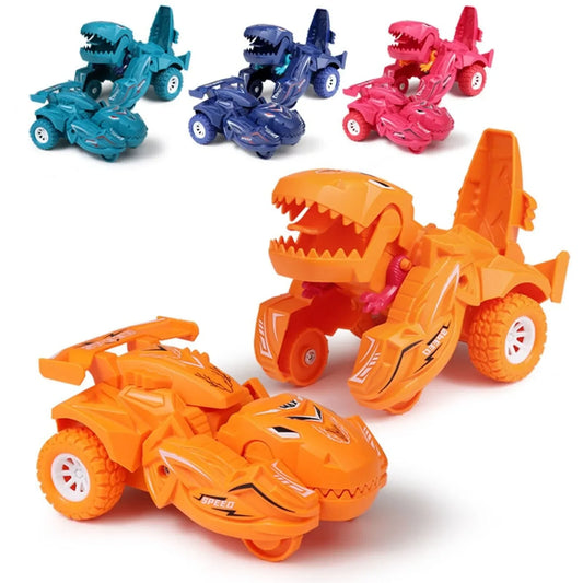 Transforming Toys Deformation Toy Inertial Sliding Dino Car Dinosaur Transform Car Toy Automatic Transformer Toy for KidsToddler