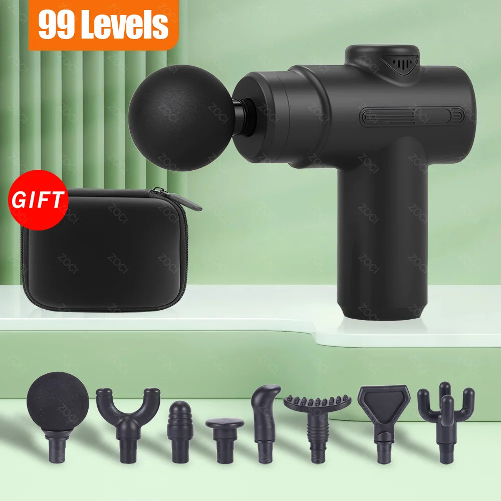 99 Levels Massage Gun Mini Deep Tissue Vibration Muscle Massager Portable Handheld Fascia Gun Digital Display Massager for Body