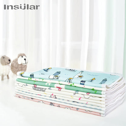 Insular Waterproof Baby Diaper Changing Mat Foldable Soft Cotton Travel Nappy Change Portable Baby Care Front Play Pad Baby Care