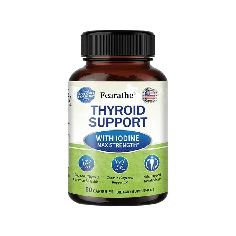 Thyroid Supplement for Men and Women - Thyroid Health, Metabolism, Energy and Focus Formula - 120 Capsules,Non-GMO