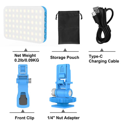 New Selfie Light, 60 LED Phone Light Fill Light 7 Modes Output Video Lamp Kit Dimmable 2500K-6500K Bi-Color Panel Light CRI 97+