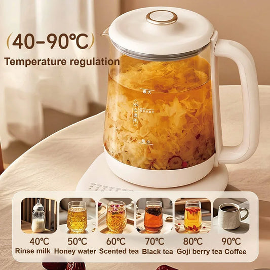 2L Multifunction Health Kettle Glass Flower Teapot Temperature Control Electric Kettle Appointment Bird's Nest Electric Stew Pot Merit Sell