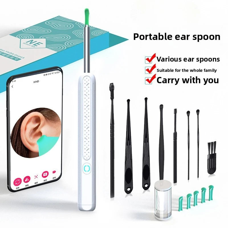 Wireless WiFi Ear Pick Otoscope Camera Borescope Luminous Ear Wax Cleaning Teeth Oral Inspection Health Care Ear Cleaner Tool