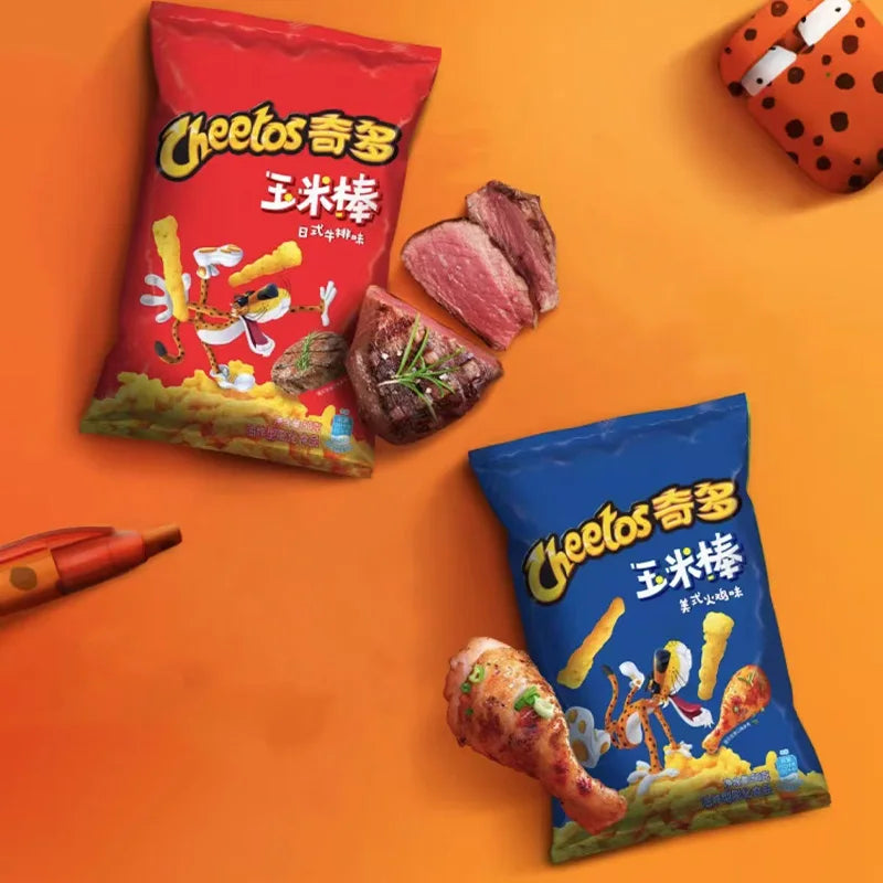 Cheetos Crunchy Corn Snacks 1.77oz(50g)*2 Packs Office Satisfying Snacks and Casual Snacks
