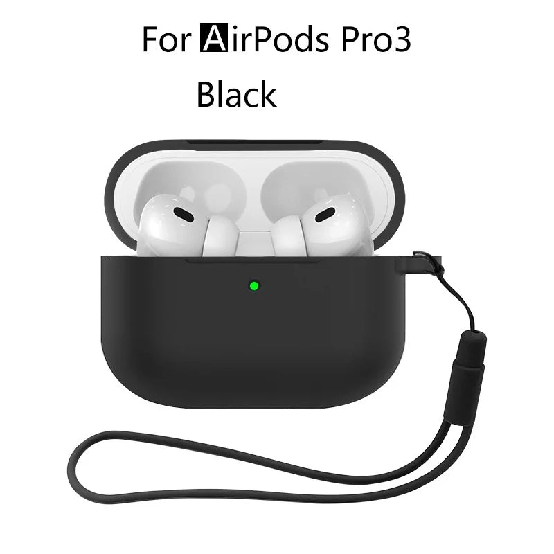 For AirPods Pro 3 2025 Case Silicone Protector for airpods Pro Front LED Visible Pro 2 Case cover with Lanyard for airpods pro 2 - Merit Sell