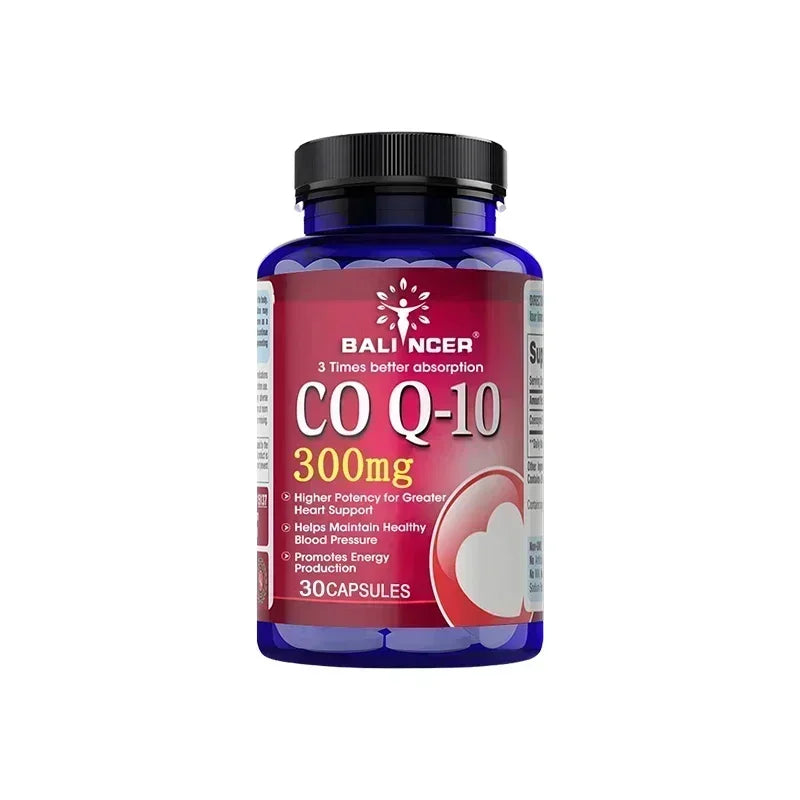 CoQ10 300mg Capsules - Highly Absorbable Antioxidant, Cardiovascular Heart Energy Support, Vegan, Non-GMO, Gluten-Free