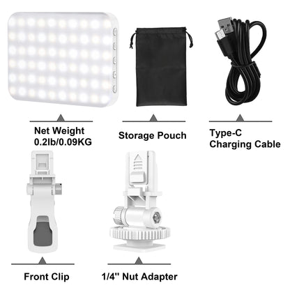 New Selfie Light, 60 LED Phone Light Fill Light 7 Modes Output Video Lamp Kit Dimmable 2500K-6500K Bi-Color Panel Light CRI 97+